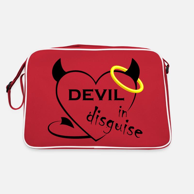 Devil in disguise - Retro Tasche - Rot/Weiß