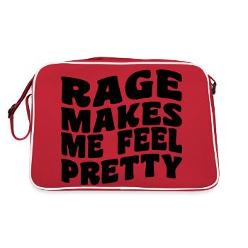 Rage Makes Me Feel Pretty, Humor Saying, Sarcastic - Sac Retro - rouge/blanc - Dos