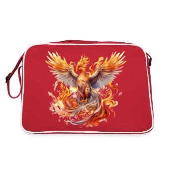 Phénix Phénix Feu Flammes Oiseau Mythologie - Sac Retro - rouge/blanc - Dos