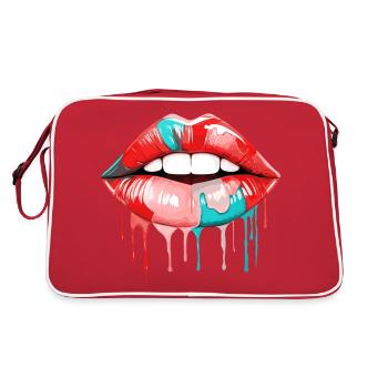 Lèvres Rouge à lèvres coloré Embrasser les lèvres Pop Art Art - Sac Retro - rouge/blanc - Dos