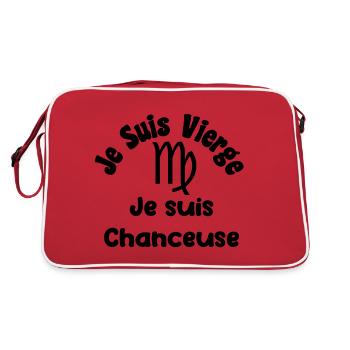 vierge zodiaque signe - Je suis chanceuse - Sac Retro - rouge/blanc - Dos