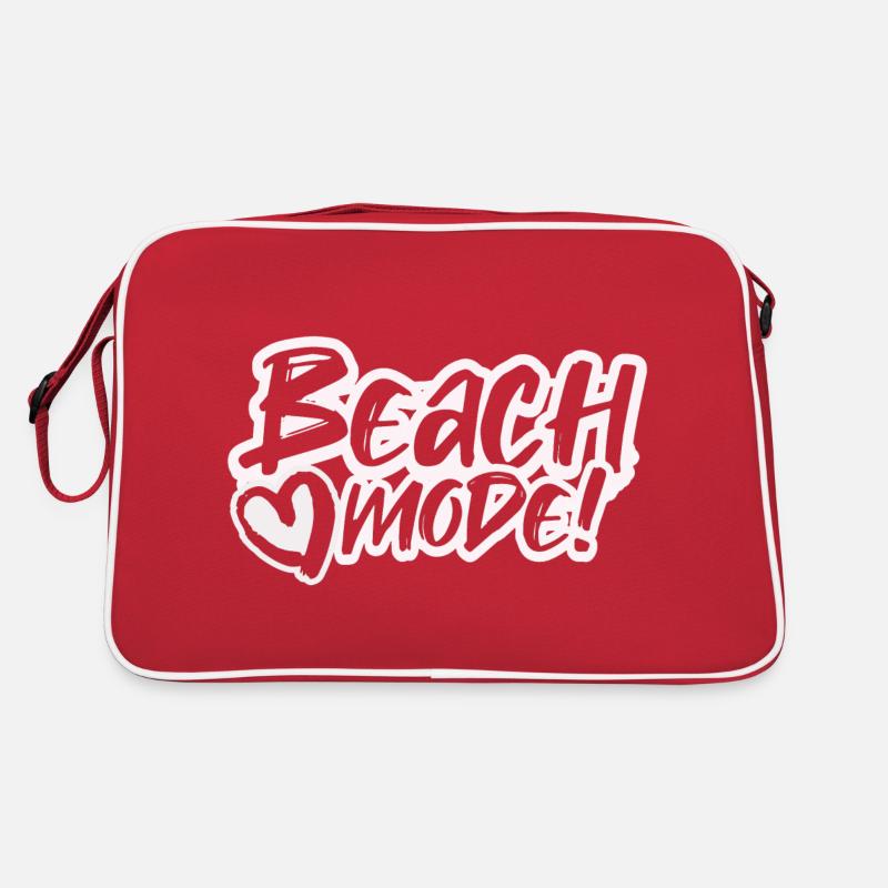 Strandmodus - Retro Tasche - Rot/Weiß