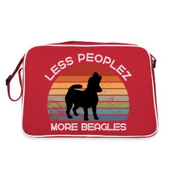 Less peoplez, more beagles - Retro Bag - red/white - Back