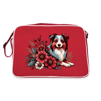 Berger australien Cottage Core Floral Merle - Sac Retro - rouge/blanc - Dos