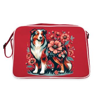 Berger australien Cottage Core fleurs rouge merle - Sac Retro - rouge/blanc - Dos