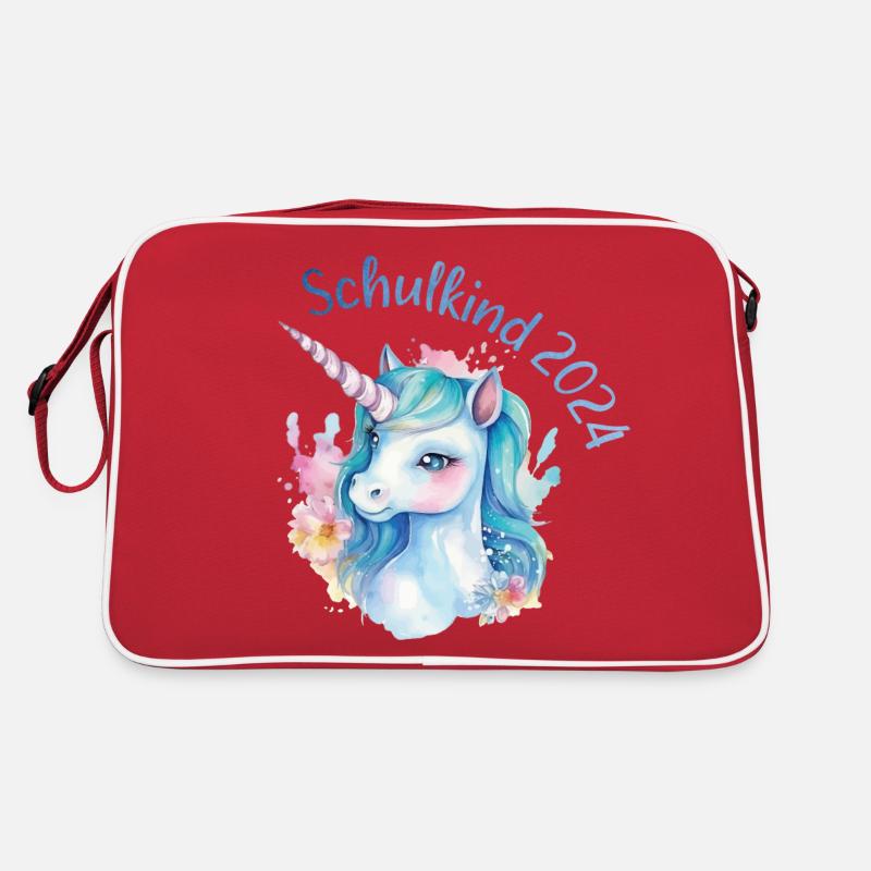 Schulkind 2024 Einhorn Einschulung Schule Schüler Retro Tasche
