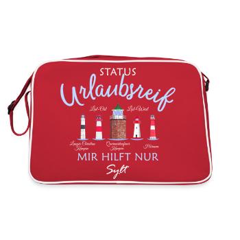 Sylt, état prêt pour les vacances, Mer du Nord allemande - Sac Retro - rouge/blanc - Dos