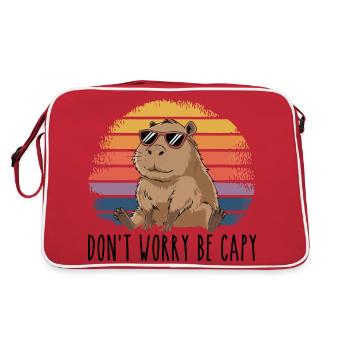 Retro Rodent Funny Capybara Dont Be Worry Be Capy - Sac Retro - rouge/blanc - Dos