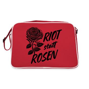 Riot statt Rosen - Retro Tasche - Rot/Weiß - Hinten