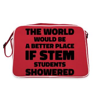 STEM Students Shower Humor & Funny For Students - Retro Bag - red/white - Back