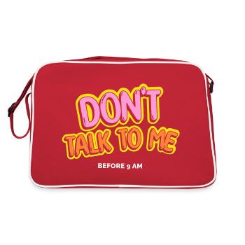 Sprich nicht vor 9 Uhr mit mir - Retro Tasche - Rot/Weiß - Hinten