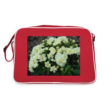 White filled scented primroses in spring - Retro Bag - red/white - Back