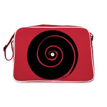 Snake whirlpool spiral black hole - Retro Bag - red/white - Back