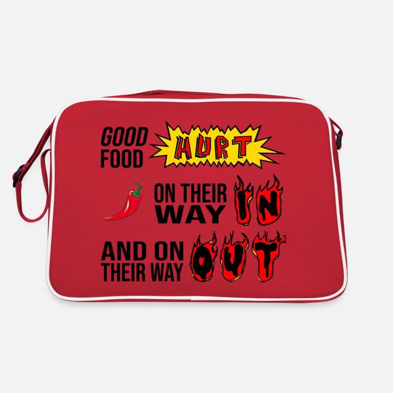 Gutes Essen tut weh - Retro Tasche - Rot/Weiß