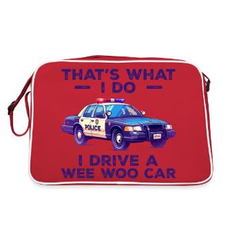 That's what i do i drive a wee woo car - Retro Bag - red/white - Back