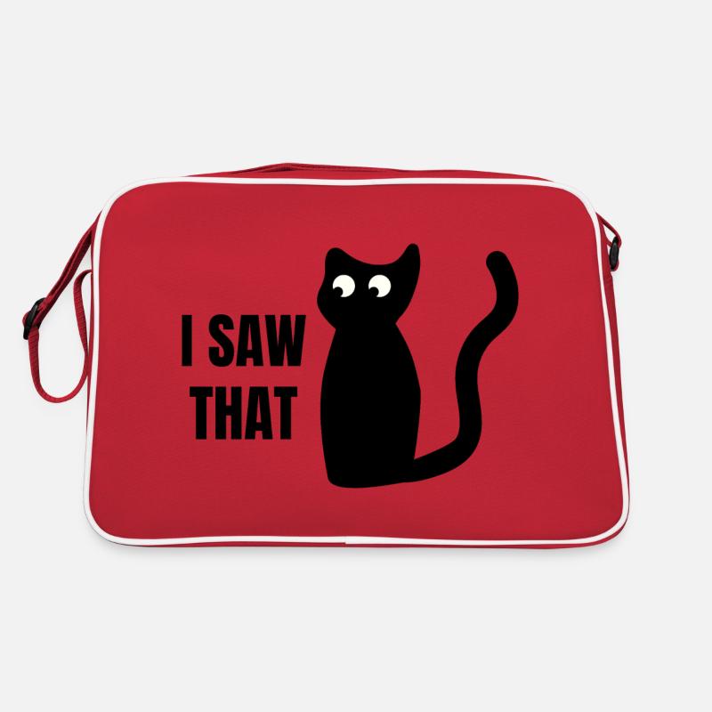 Katze I SAW THAT Erzieher Lehrer Mutter Vater Fun Retro Tasche