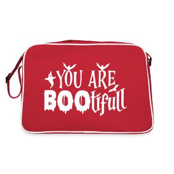 DU BIST HÜBSCH - Retro Tasche - Rot/Weiß - Hinten