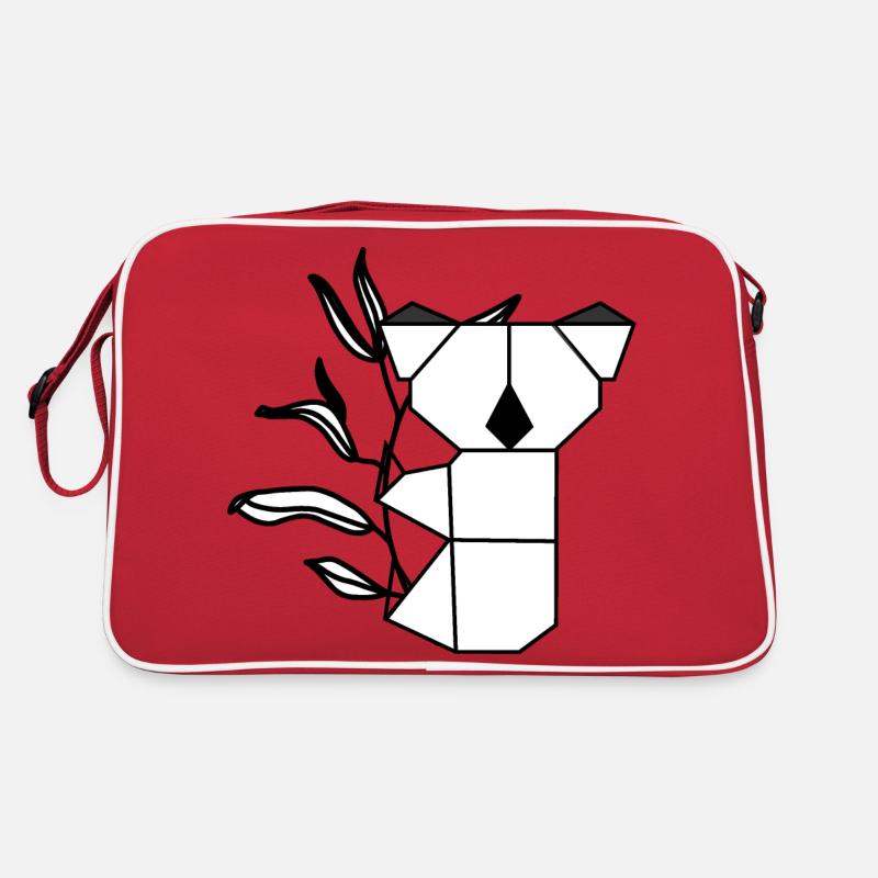 Koala auf Eukalyptus - Retro Tasche - Rot/Weiß