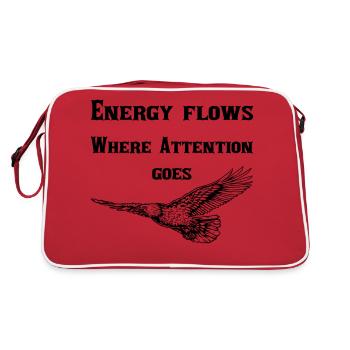 L’énergie circule là où l’attention va - Sac Retro - rouge/blanc - Dos