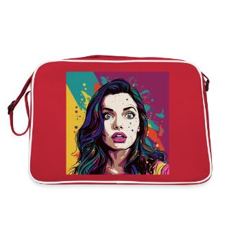 Pop Art Visage surpris - Sac Retro - rouge/blanc - Dos
