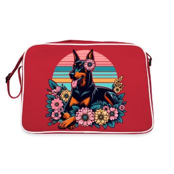 Doberman Retro Pastel Fleurs Fleurs - Sac Retro - rouge/blanc - Dos
