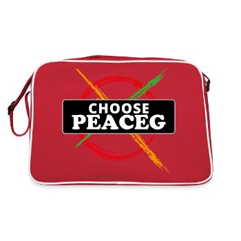 Choose peace - Wähle den Frieden - Retro Bag - red/white - Back