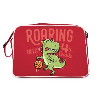 Roaring into 4th Grade Dinosaur Basketball - Sac Retro - rouge/blanc - Dos