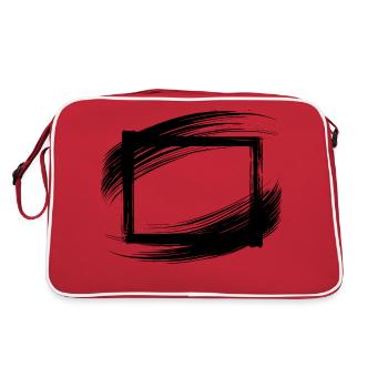 Cadre de trait de pinceau - Sac Retro - rouge/blanc - Dos