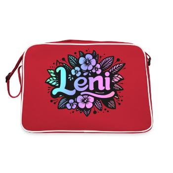Nom LENI Motif floral - Sac Retro - rouge/blanc - Dos