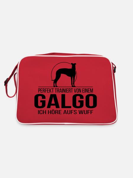 GALGO ich höre aufs wuff - Retro Tasche - Rot/Weiß - Hinten