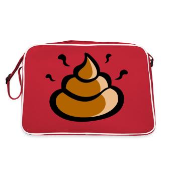 emoji caca marron.png - Sac Retro - rouge/blanc - Dos
