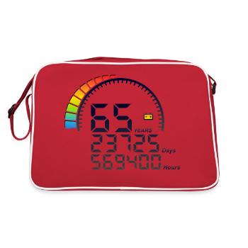 65 years years counter anniversary days speed - Retro Bag - red/white - Back