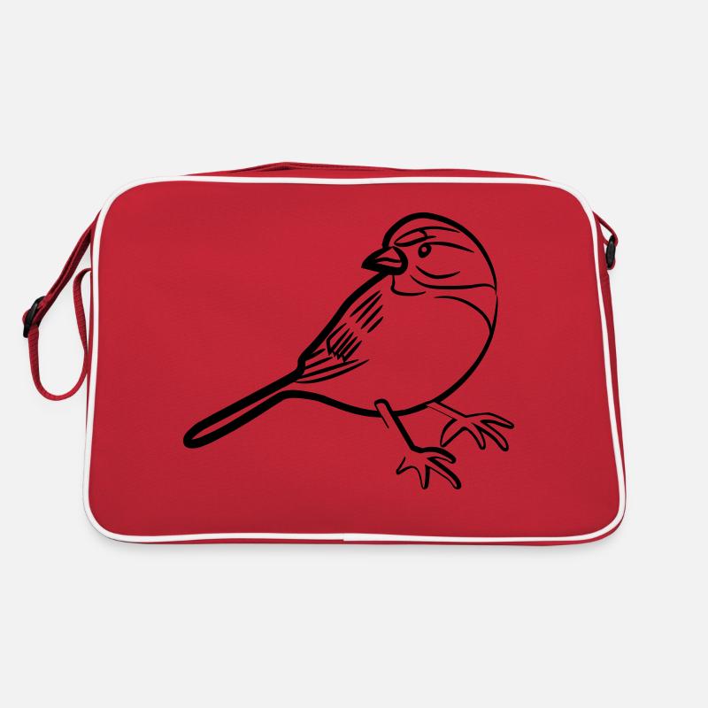 Spatz-Illustration Retro Tasche