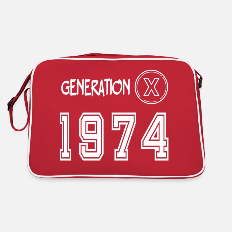 Génération X 1974 - Sac Retro - rouge/blanc