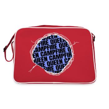 camping out hiking gift idea happy rv - Retro Tasche - Rot/Weiß - Hinten