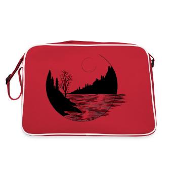 To the Mountains - Retro Bag - red/white - Back