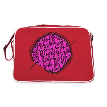 schäferhund geburtstag humor dogge cool - Retro Tasche - Rot/Weiß - Hinten