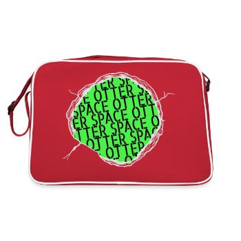 birthday present earth space ship believe - Retro Bag - red/white - Back