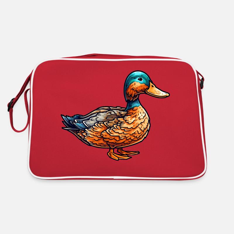A very beautiful duck as a feathered poultry Retro Bag