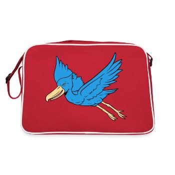 Shoebill Bird Ornithologist Forest I Gift - Retro Bag - red/white - Back