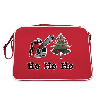 Weihnachtsbaum Kettensägentraum - Retro Tasche - Rot/Weiß - Hinten