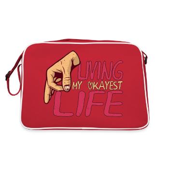 Living My Okayest Life 7 - Retro Tasche - Rot/Weiß - Hinten