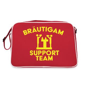 Bräutigam Support Team - Retro Tasche - Rot/Weiß - Hinten