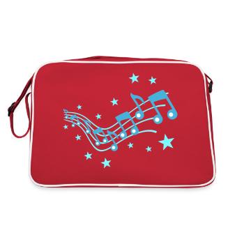 De nombreuses icônes de notes de musique Mélodie Notes de musique Audio - Sac Retro - rouge/blanc - Dos