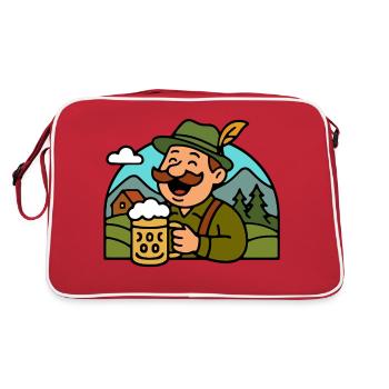 Allemande Bavaroise Bière bavaroise - Sac Retro - rouge/blanc - Dos
