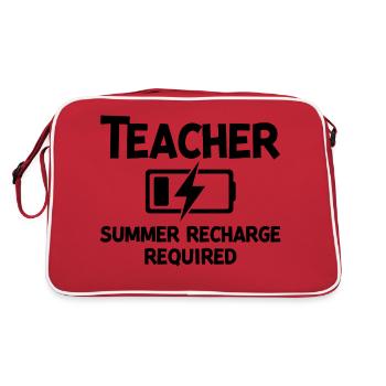Teacher Summer Recharge Required - Retro Bag - red/white - Back
