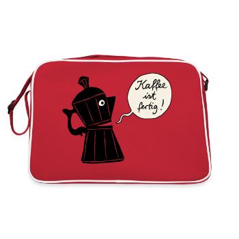 Coffee ready (contour) - Retro Bag - red/white - Back