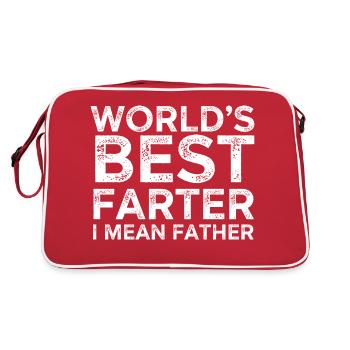 Weltbester Farter Ich meine Vater - Retro Tasche - Rot/Weiß - Hinten