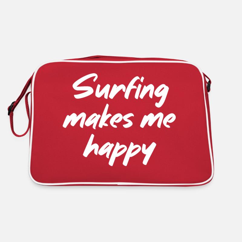 Surfing makes me happy - Retro Bag - red/white