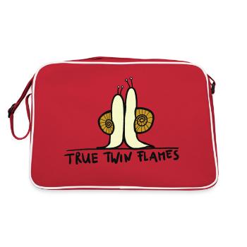 true twin flames - Retro Tasche - Rot/Weiß - Hinten